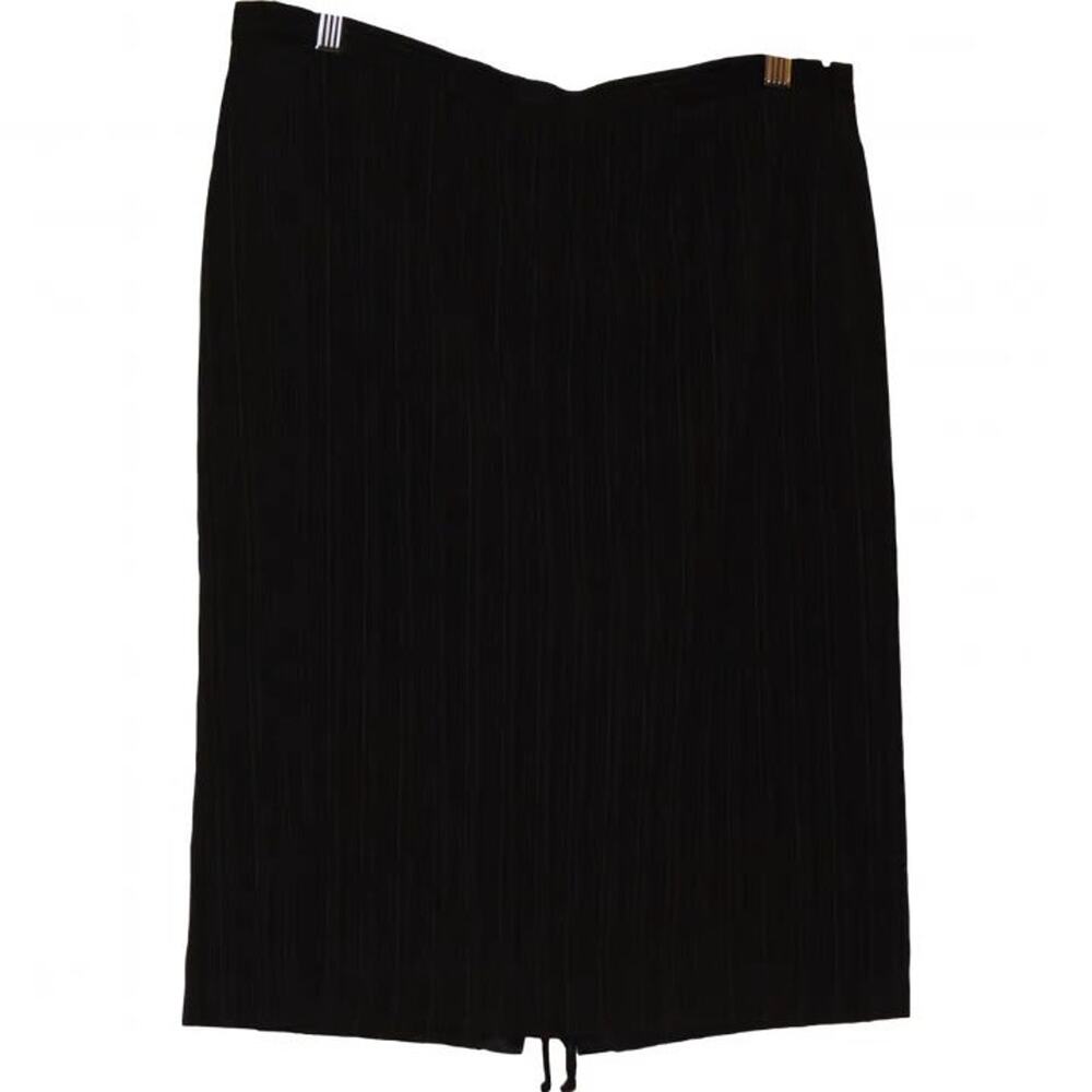 BCBGMaxazria black brown striped mid-length pencil skirt women's size 8